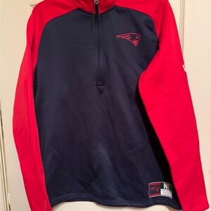 New England Patriots Half Zip Mock Neck Jacket Mens Size Large New era
